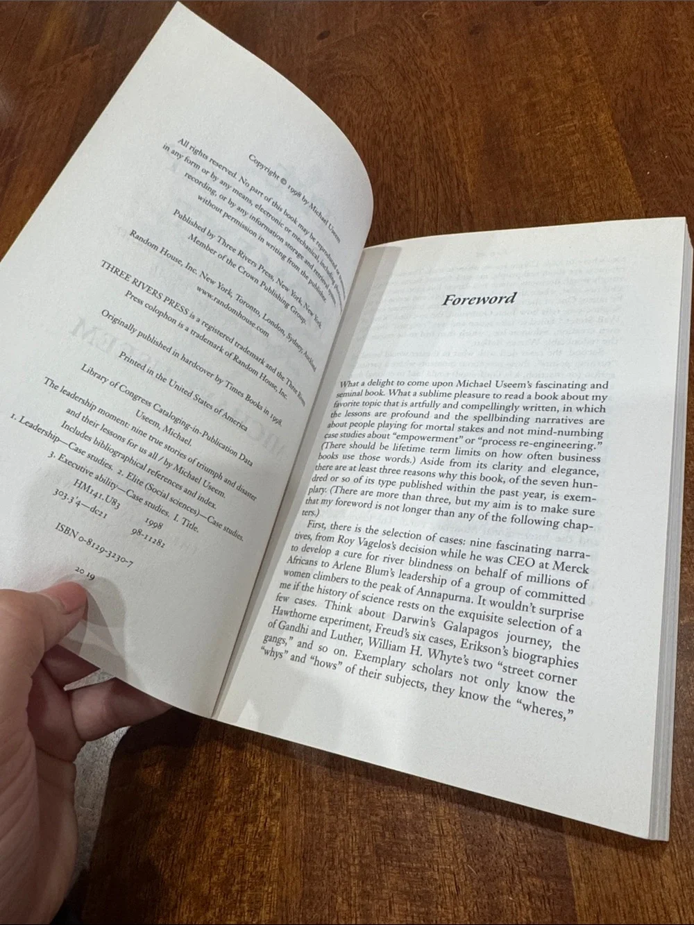 The Leadership Moment by Michael Useem - nine true stories of triumph & disaster